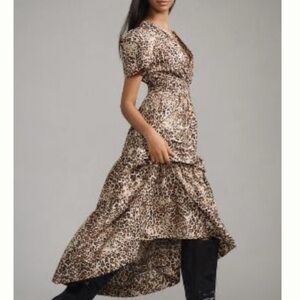 NWT By Anthropologie Somerset Leopard Print Maxi Dress XXSP